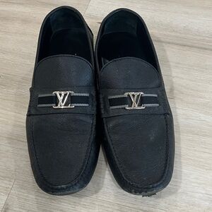 Louis Vuitton Black Leather Men's Loafers